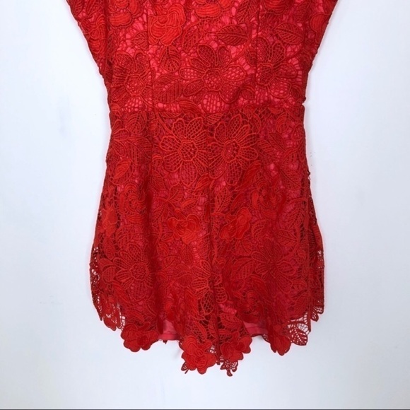 New Lovers + Friends Tie Back Lace Romper - Picture 5 of 6
